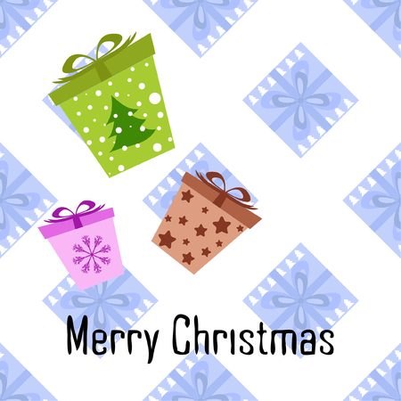 Christmas card, gifts, vector backgroundのイラスト素材