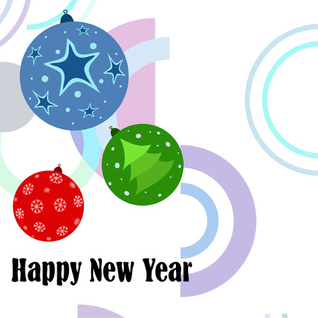Christmas balls, New Year greeting card, vector backgroundのイラスト素材