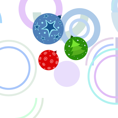 Christmas balls, New Year greeting card, vector backgroundのイラスト素材