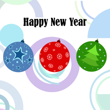 Christmas balls, New Year greeting card, vector backgroundのイラスト素材