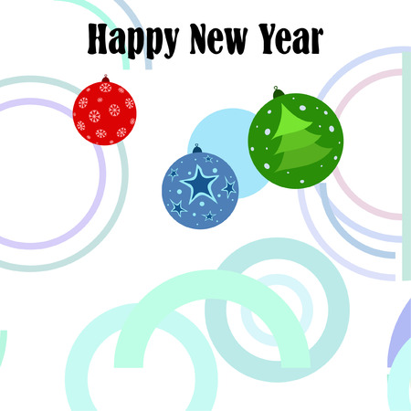 Christmas balls, New Year greeting card, vector backgroundのイラスト素材