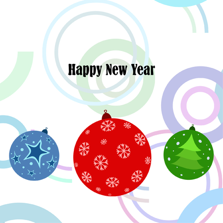 Christmas balls, New Year greeting card, vector backgroundのイラスト素材
