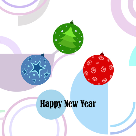 Christmas balls, New Year greeting card, vector backgroundのイラスト素材
