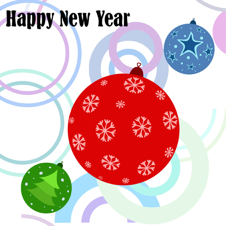 Christmas balls, New Year greeting card, vector backgroundのイラスト素材