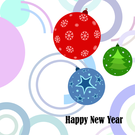 Christmas balls, New Year greeting card, vector backgroundのイラスト素材