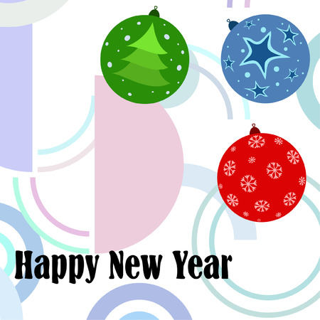 Christmas balls, New Year greeting card, vector backgroundのイラスト素材