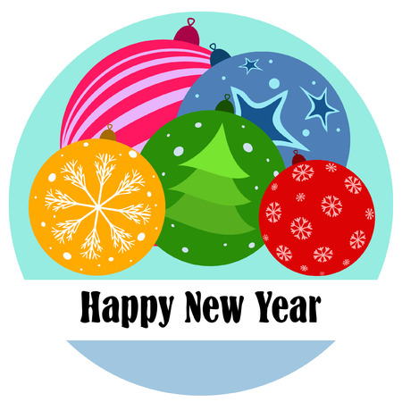 Christmas balls, New Year greeting card, vector backgroundのイラスト素材