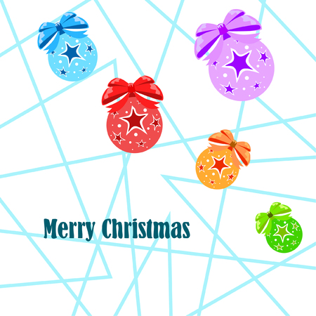 Christmas balls, New Year greeting card, vector backgroundのイラスト素材