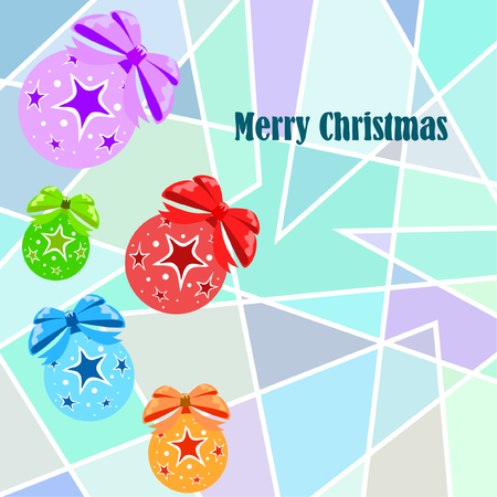 Christmas balls, New Year greeting card, vector backgroundのイラスト素材