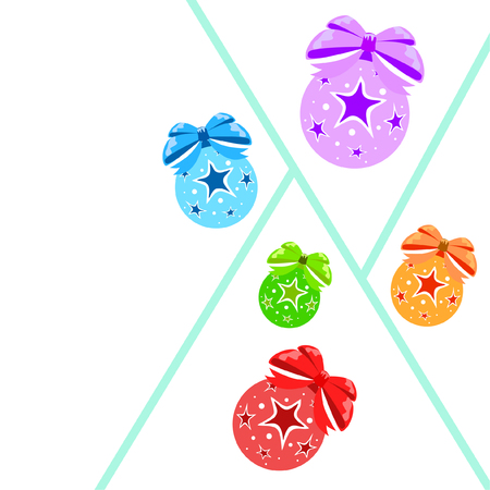 Christmas balls, New Year greeting card, vector backgroundのイラスト素材