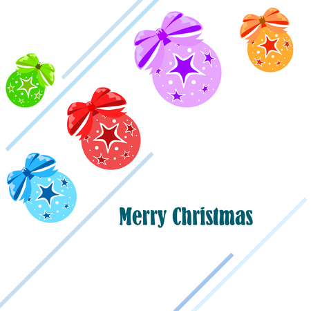 Christmas balls, New Year greeting card, vector backgroundのイラスト素材