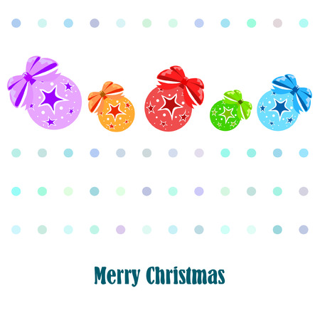 Christmas balls, New Year greeting card, vector backgroundのイラスト素材