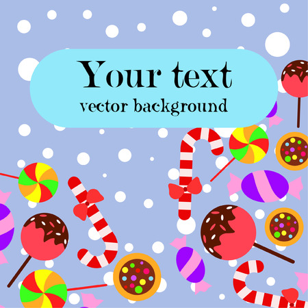 Christmas card, Christmas candy, vector backgroundのイラスト素材
