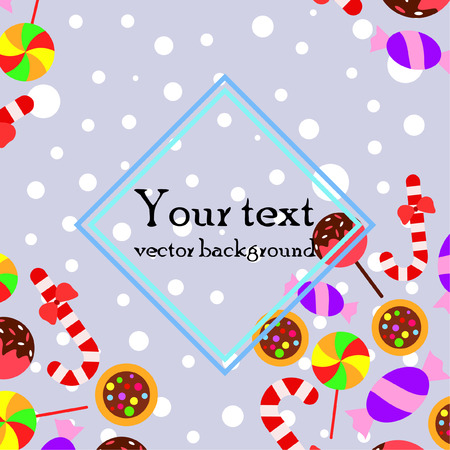 Christmas card, Christmas candy, vector backgroundのイラスト素材