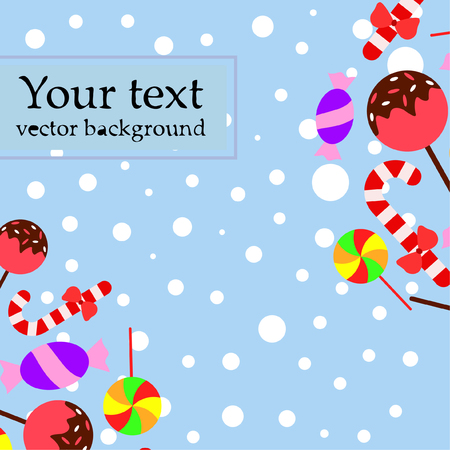 Christmas card, Christmas candy, vector backgroundのイラスト素材