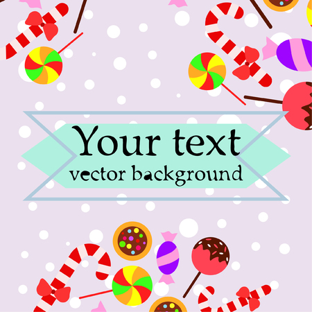 Christmas card, Christmas candy, vector backgroundのイラスト素材