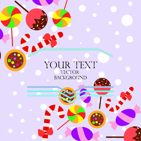 Christmas card, Christmas candy, vector backgroundのイラスト素材