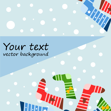 christmas card, christmas sock, vector backgroundのイラスト素材