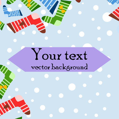 christmas card, christmas sock, vector backgroundのイラスト素材