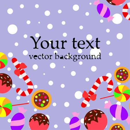 Christmas card, Christmas candy, vector backgroundのイラスト素材