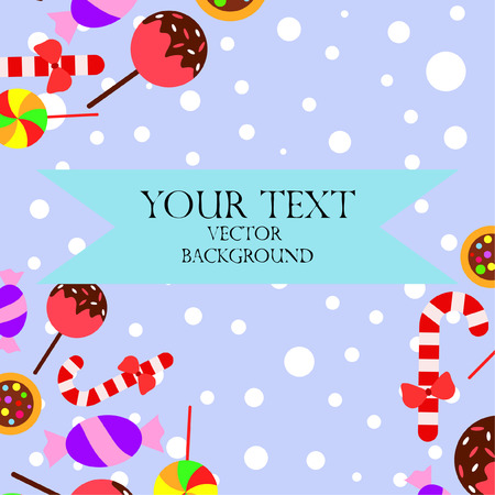 Christmas card, Christmas candy, vector backgroundのイラスト素材