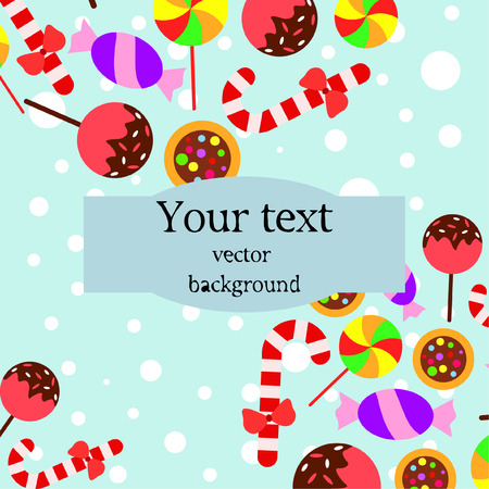 Christmas card, Christmas candy, vector backgroundのイラスト素材