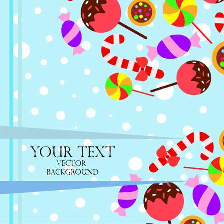 Christmas card, Christmas candy, vector backgroundのイラスト素材