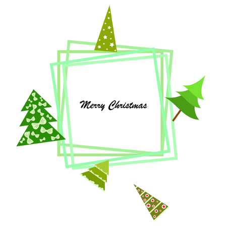 Christmas card, fir tree, vector backgroundのイラスト素材