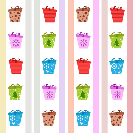Christmas card, gifts, vector backgroundのイラスト素材