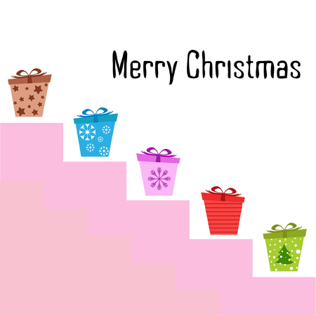 Christmas card, gifts, vector backgroundのイラスト素材