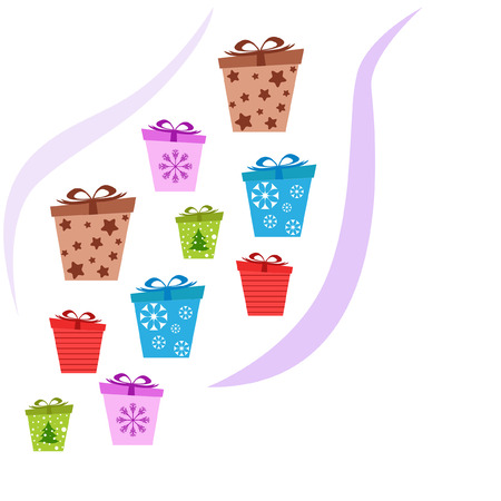 Christmas card, gifts, vector backgroundのイラスト素材