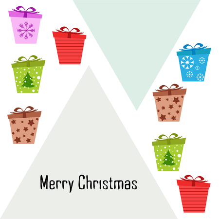 Christmas card, gifts, vector backgroundのイラスト素材