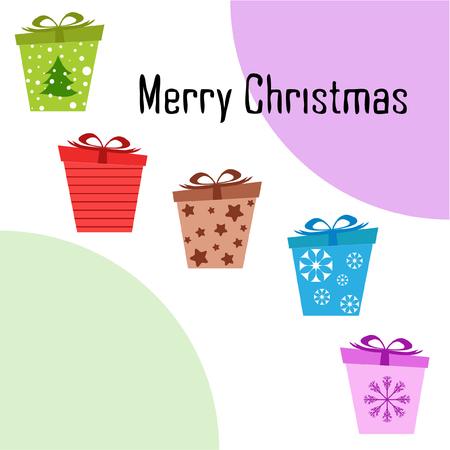 Christmas card, gifts, vector backgroundのイラスト素材