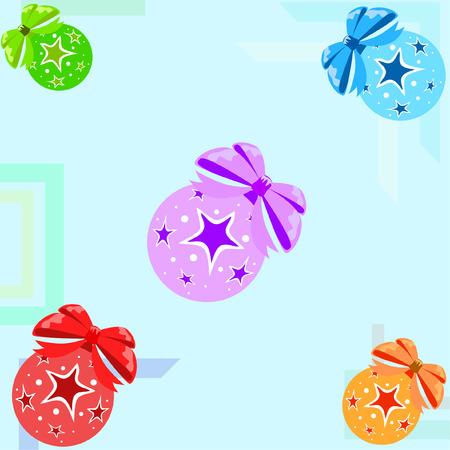 Christmas balls, New Year greeting card, vector backgroundのイラスト素材