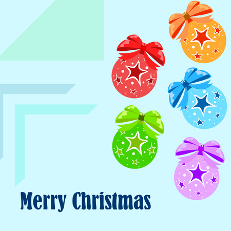 Christmas balls, New Year greeting card, vector backgroundのイラスト素材