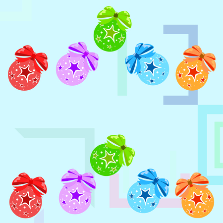 Christmas balls, New Year greeting card, vector backgroundのイラスト素材