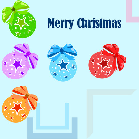 Christmas balls, New Year greeting card, vector backgroundのイラスト素材