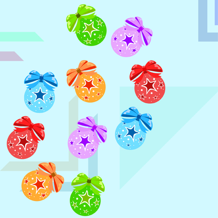Christmas balls, New Year greeting card, vector backgroundのイラスト素材