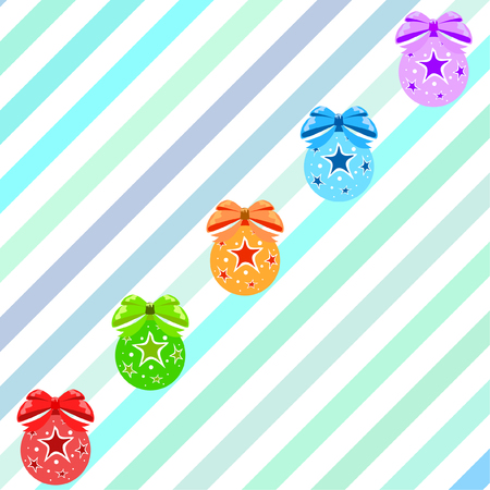 Christmas balls, New Year greeting card, vector backgroundのイラスト素材