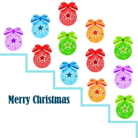Christmas balls, New Year greeting card, vector backgroundのイラスト素材