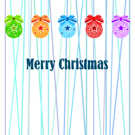 Christmas balls, New Year greeting card, vector backgroundのイラスト素材