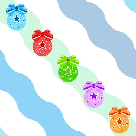 Christmas balls, New Year greeting card, vector backgroundのイラスト素材