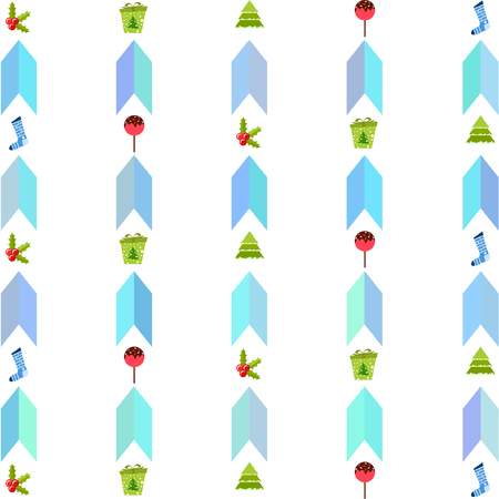 christmas card, candy fir gift christmas sock, vector backgroundのイラスト素材