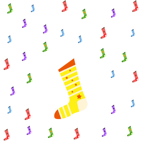 christmas card, christmas sock, vector backgroundのイラスト素材