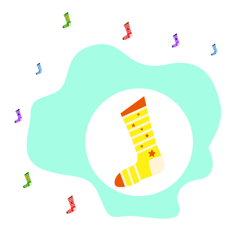christmas card, christmas sock, vector backgroundのイラスト素材