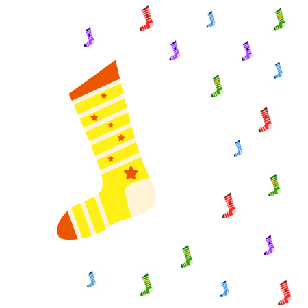 christmas card, christmas sock, vector backgroundのイラスト素材