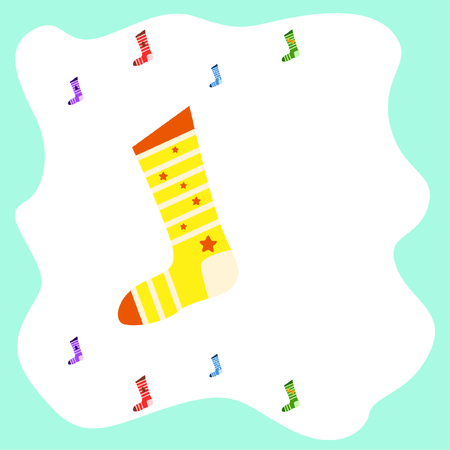 christmas card, christmas sock, vector backgroundのイラスト素材