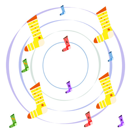 christmas card, christmas sock, vector backgroundのイラスト素材