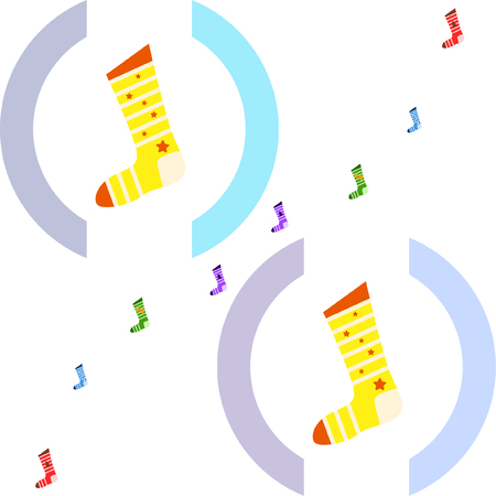 christmas card, christmas sock, vector backgroundのイラスト素材