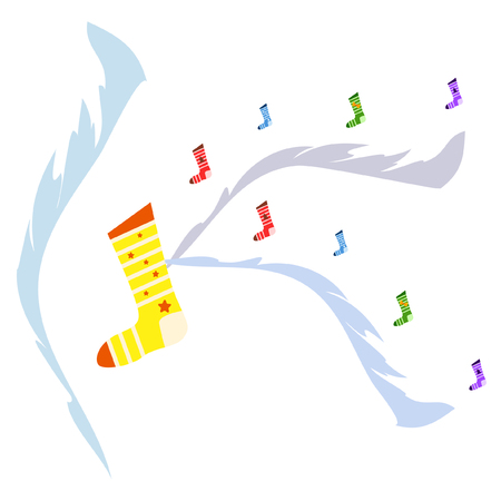 christmas card, christmas sock, vector backgroundのイラスト素材